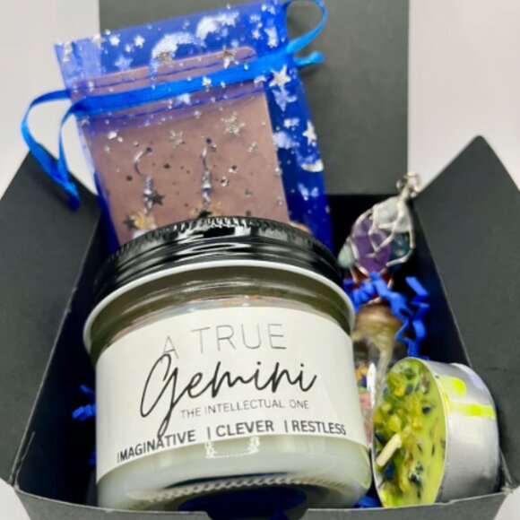Handmade Other - Gemini Zodiac Healing Crystals Gift Set (6 pc) - FREE abundance candle